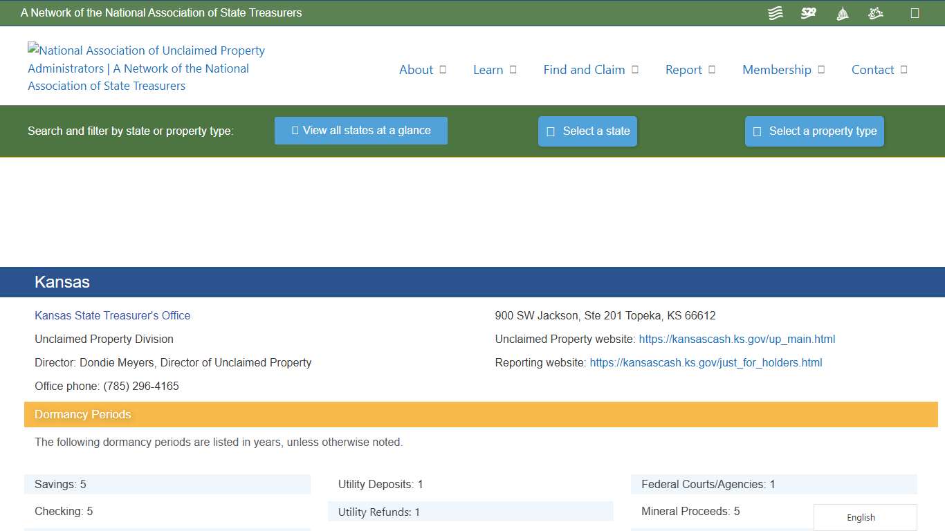 Kansas – National Association of Unclaimed Property Administrators (NAUPA)